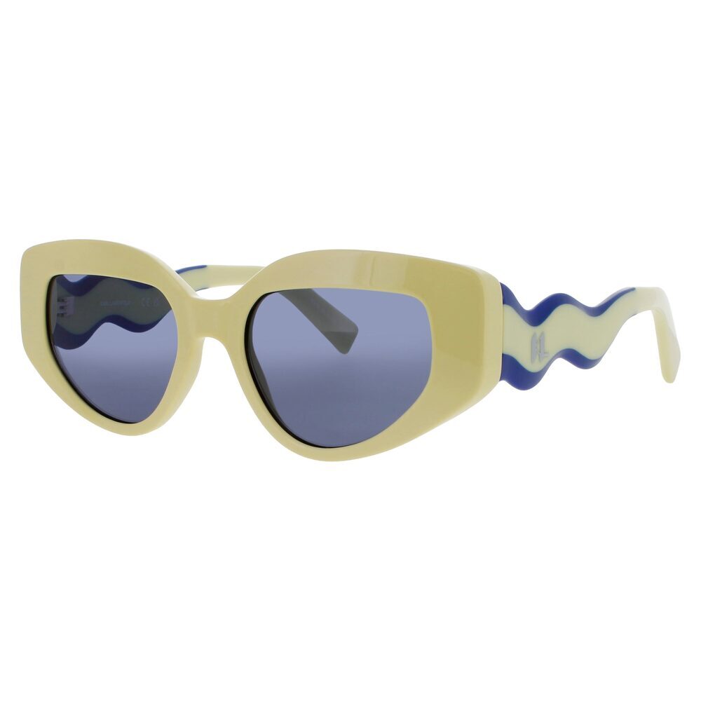 NWT Karl Lagerfeld KL6144S 703 Gold Oval Sunglasses 50mm